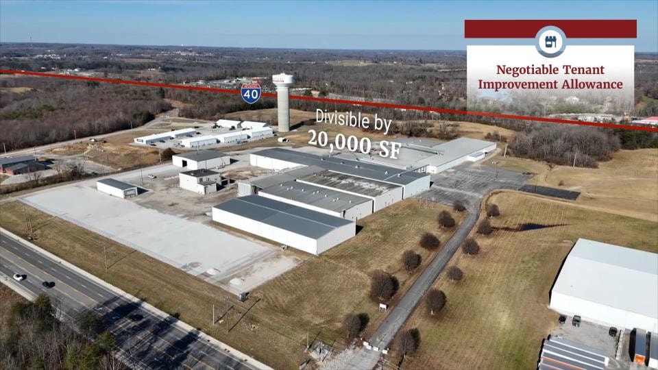 Aerial overview of the full 656 Interstate Drive campus showing the complete building footprint